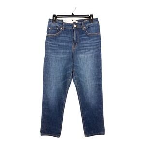 Ella Moss Womens High Rise Straight High Waist Jeans 6/28 Blue Dark Denim NWT